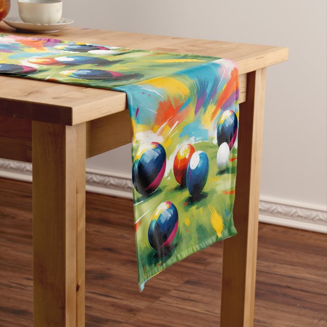 Lawn Bowls Color Splash,  Medium Table Runner (In Situ)