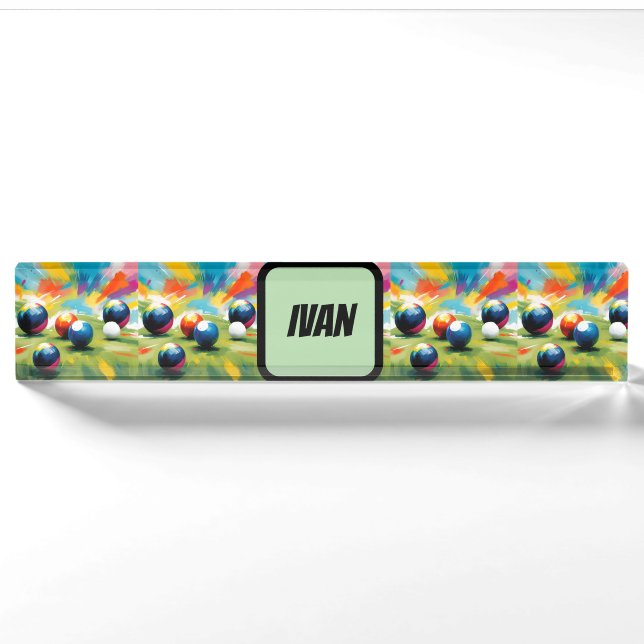 Lawn Bowls Color Splash,  Nameplate (Front)