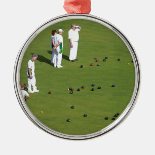 Lawn Bowls England Metal Ornament