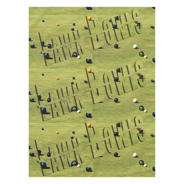 Lawn Bowls Game And Logo, Tablecloth (Front)