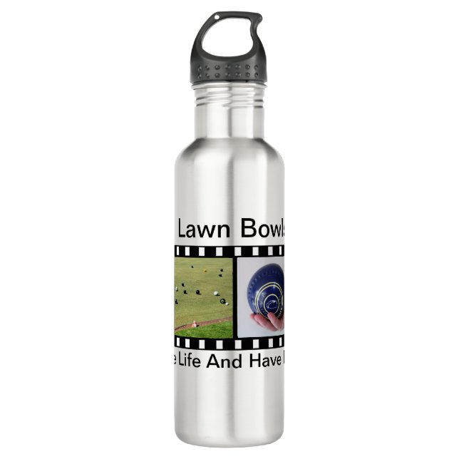 Lawn Bowls Have Fun And Live Life, 710 Ml Water Bottle (Front)