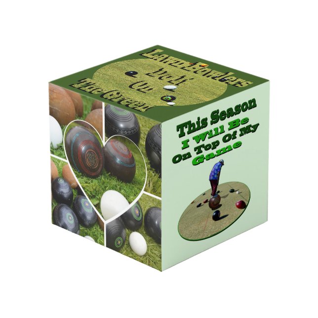 Lawn Bowls Images, Photo Cube (Front Angled)