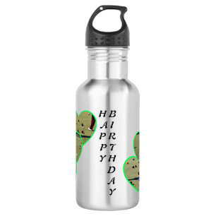 Lawn Bowls In Hearts Shapes With Birthday Logo, 532 Ml Water Bottle