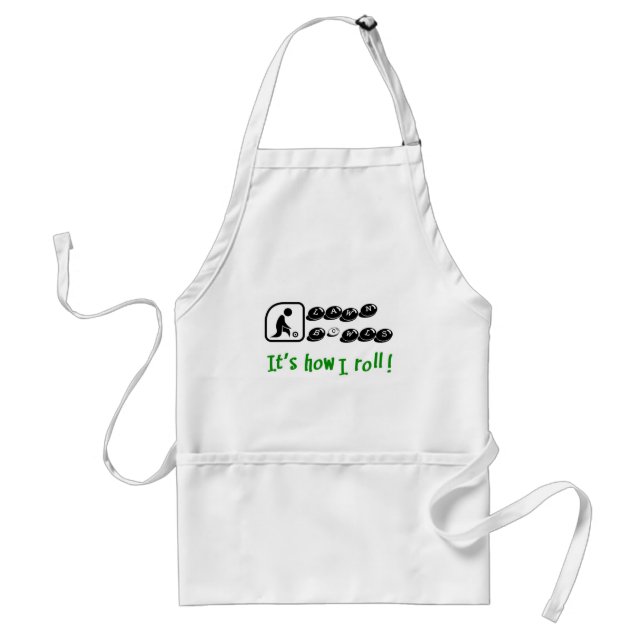 Lawn Bowls -It's How I Roll Standard Apron (Front)