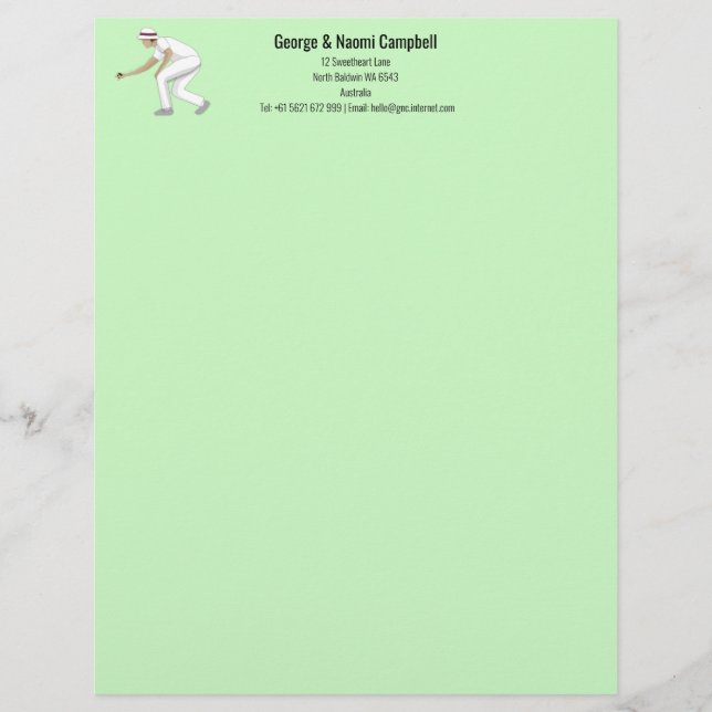 Lawn Bowls Letterhead (Front)