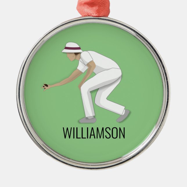 Lawn Bowls Metal Ornament (Front)