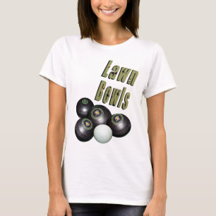 Lawn Bowls Picture Logo And Bowls, T-Shirt