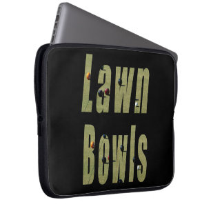 Lawn Bowls Picture Logo, Laptop Sleeve