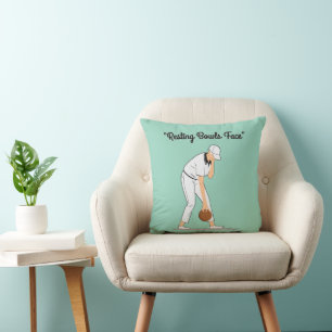 Lawn Bowls: Resting Bowls Face Throw Pillow