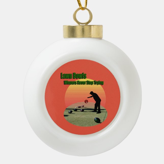 Lawn Bowls The Winners Design, Christmas Ornament (Front)