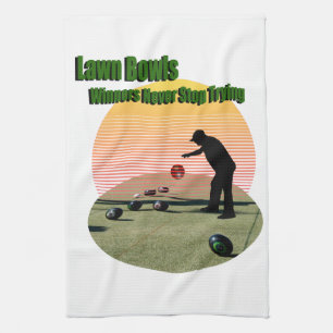 Lawn Bowls The Winners Design, Teatowel Kitchen Towel