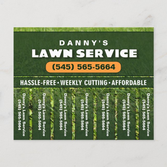Lawn Care 5.6 x 4.5 Tear Off Business Flyer (Front)