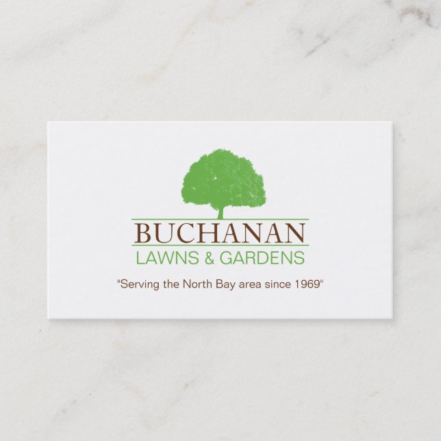 Lawn care and gardening Business Card (Front)