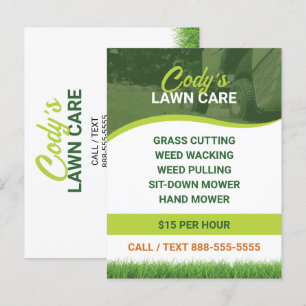 Lawn Care and Grass Cutting Maintenance Postcard