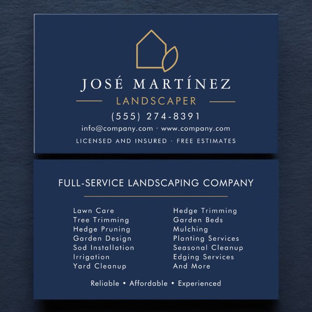 Lawn Care and Landscaping Services Professional Business Card (Creator Uploaded)