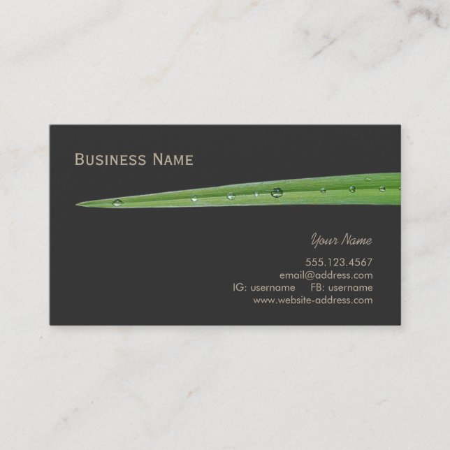 Lawn Care Blade of Grass Nature Business Card (Front)