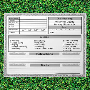 Lawn Care Client Log Notepad
