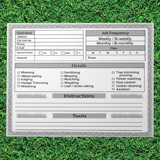 Lawn Care Client Log  Notepad (Creator Uploaded)