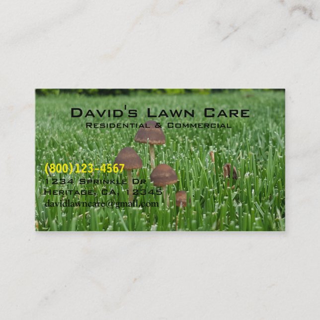 Lawn care Custom Template Business Card (Front)
