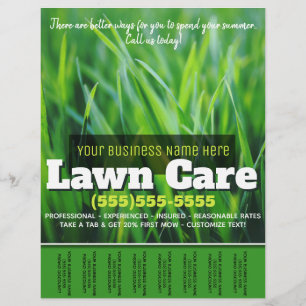 Lawn Care. Customizable Advertising Tearsheet Flyer