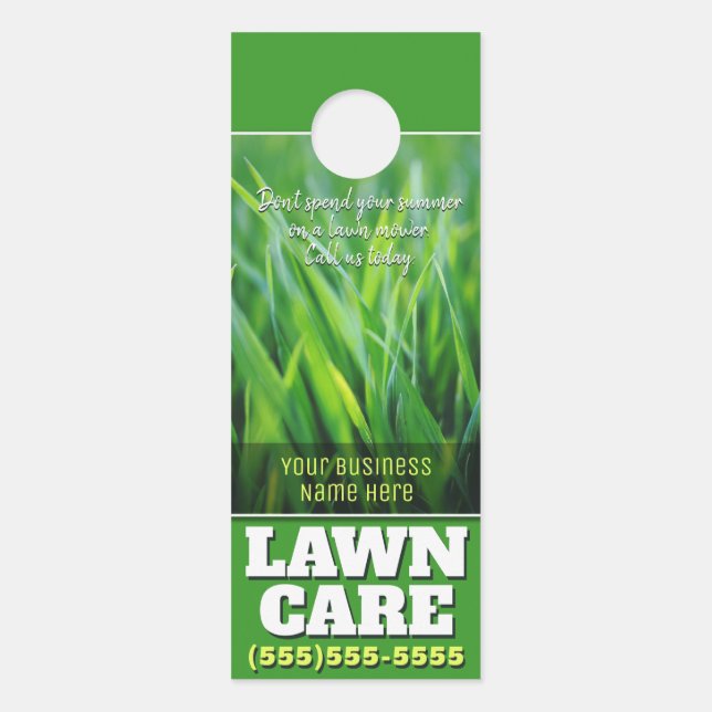 Lawn Care. Customizable Promotional Door Hanger (Front)