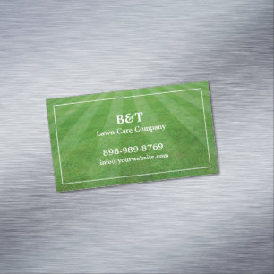 Lawn Care Field Grass Magnetic Business Card