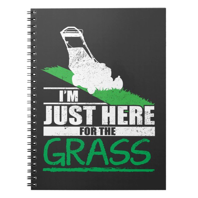 Lawn Care Funny Lawn Mower Grass Mowing Notebook (Front)