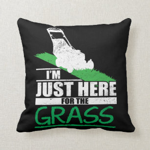 Lawn Care Funny Lawn Mower Grass Mowing Throw Pillow