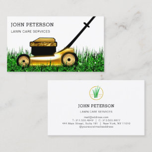 Lawn Care Gardening Grass Cutting Services Elegant Business Card