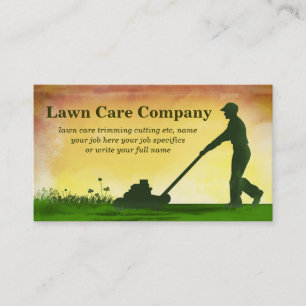 lawn care grass cutting business card