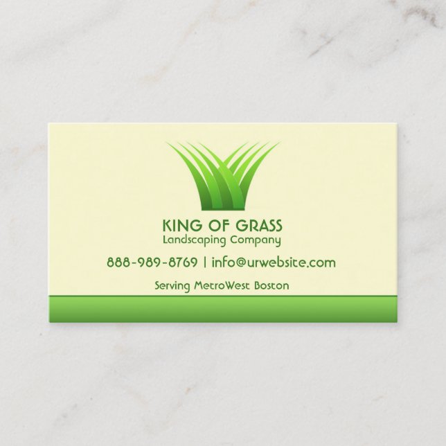Lawn Care Grass Logo Business card (Front)