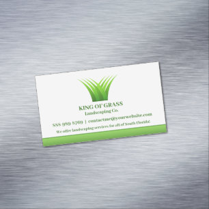 Lawn Care Grass Logo Magnetic Business Card