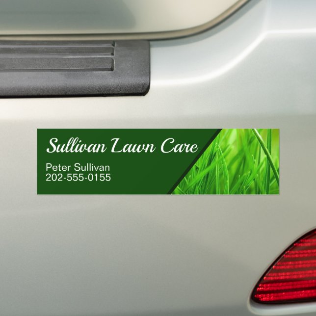 Lawn Care Grass Mowing Business Bumper Sticker (On Car)