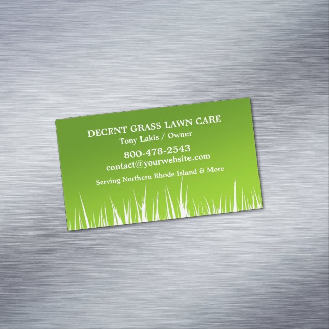 Lawn Care Landscaper Magnetic Business Card (In Situ)