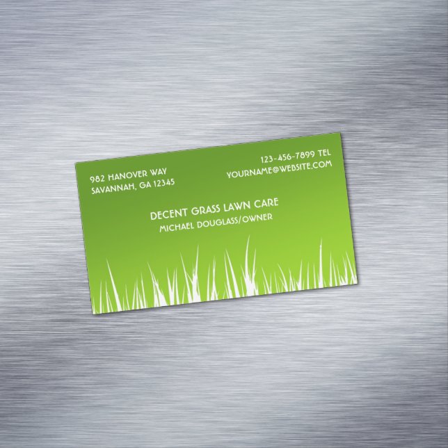 Lawn Care Landscaper Magnetic Business Card (In Situ)