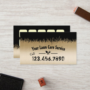 Lawn Care & Landscaping Black & Gold Loyalty Punch Card