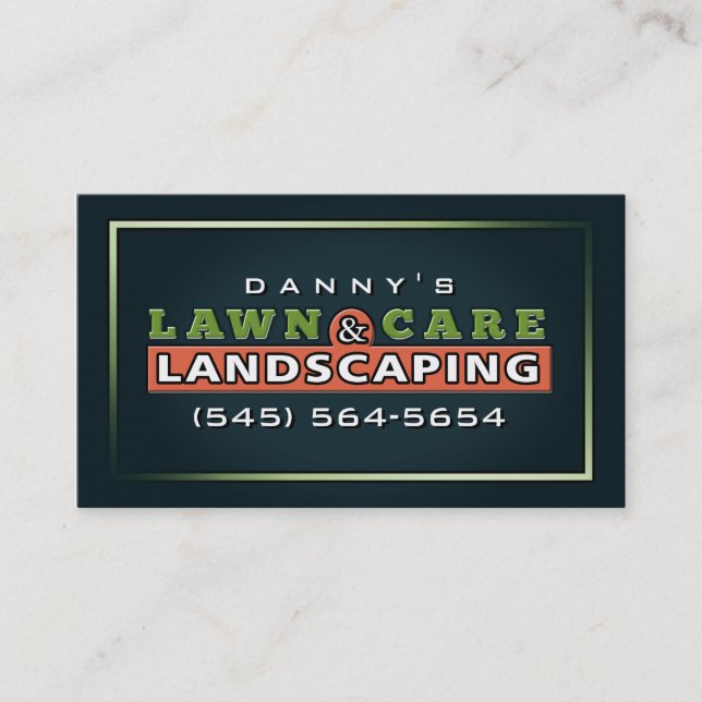 Lawn Care & Landscaping Custom Business Card (Front)