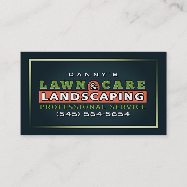 Lawn Care & Landscaping Custom Business Card (Front)