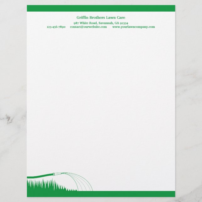 Lawn Care Landscaping Letterhead (Front)
