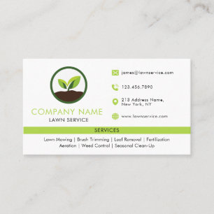 Lawn Care Landscaping Modern Professional Services Business Card