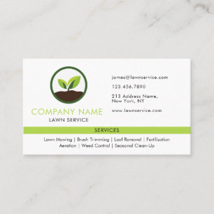 Lawn Care Landscaping Modern Professional Services Business Card