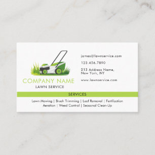 Lawn Care Landscaping Modern Professional Services Business Card