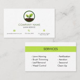 Lawn Care Landscaping Modern Professional Sprout Business Card
