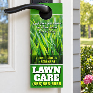 Lawn Care Landscaping Mow Grass Door Hanger