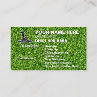 Lawn Care Landscaping Mowing Grass Cutting Trimmin Business Card