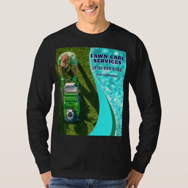 Lawn Care Landscaping Mowing Grass T-Shirt (Front)