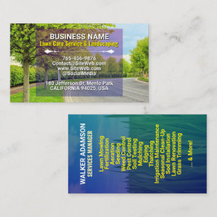 Lawn Care, Landscaping, Mowing Grass, Tree Service Business Card