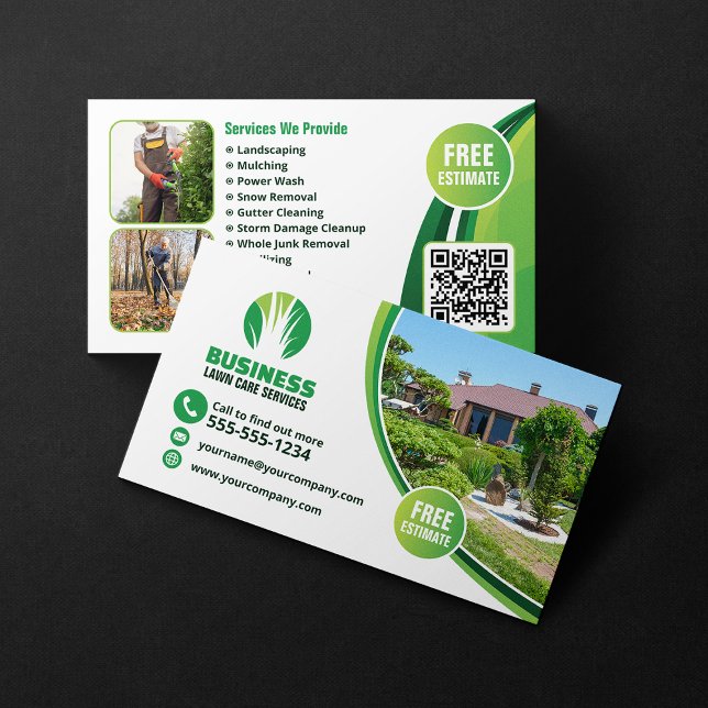 Lawn Care Landscaping Mowing Grass Tree Service Business Card (Creator Uploaded)