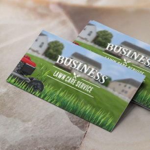 Lawn Care & Landscaping Mowing Service Business Card