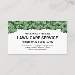 Lawn Care & Landscaping Professional Foliage Print Business Card